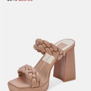 NWOT Dolce Vita Braided Block Heel Sandals in Tan